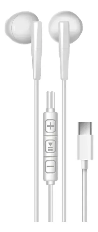 Fone de ouvido viva-voz Foxbox Boost Link 2 tipo C e microfone branco