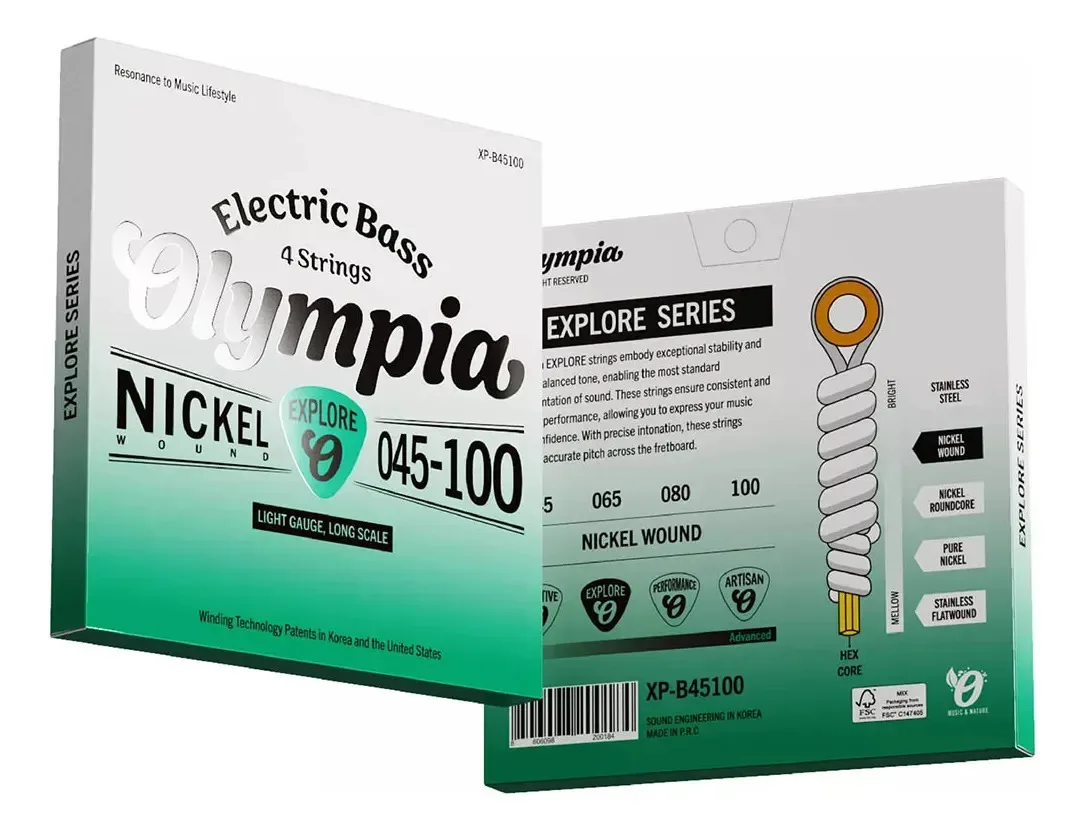 Conjunto de cordas para baixo de 4 cordas Olympia Xp-b45100