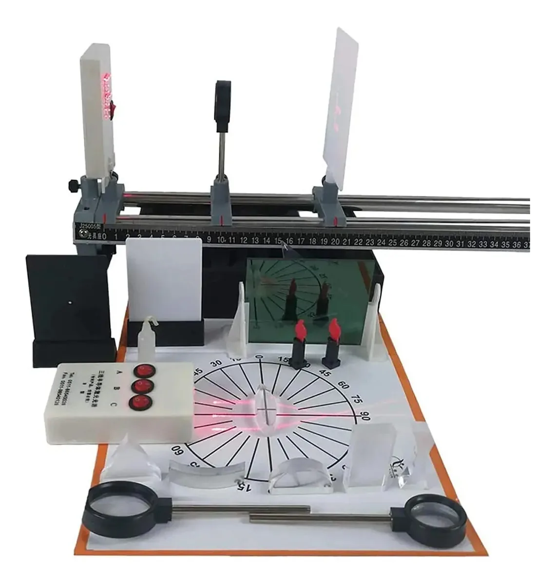 Banco óptico Jksvtf para crianças, kit inicial de óptica física, kit de ciência óptica, instrumentos ópticos de aprendizagem para crianças, equipamento de ensino
