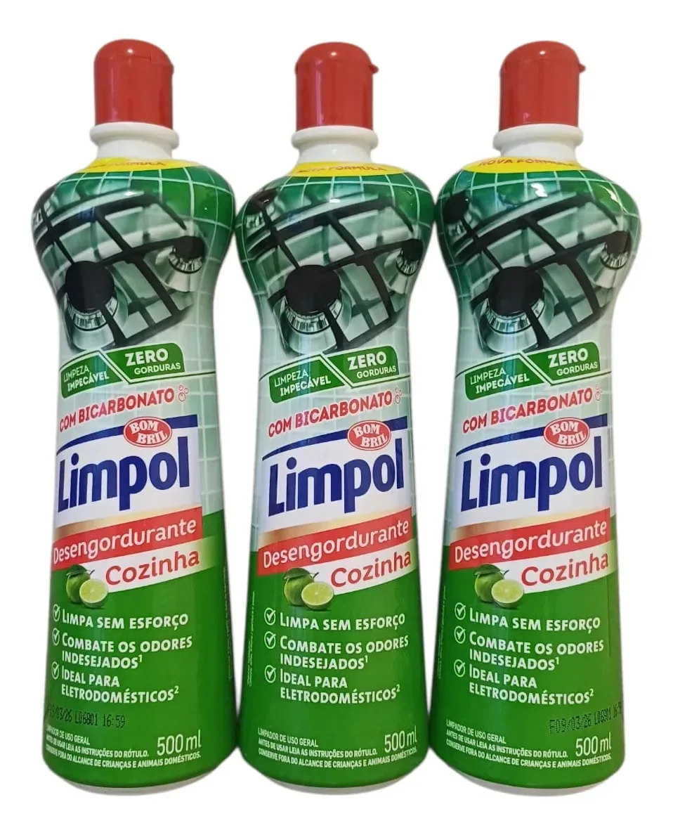 Limpador Perfumado 500ml Limão Bicarbonato Limpol