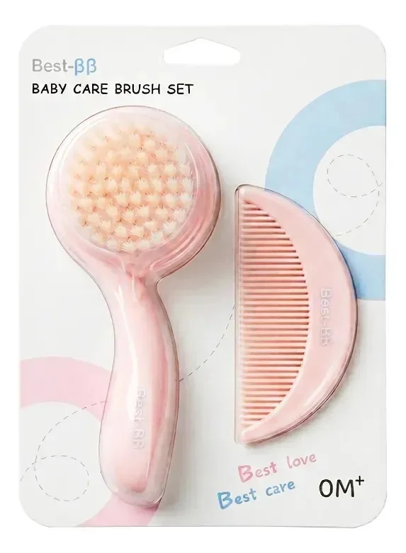 Conjunto Anatômico de Escovas e Pentes para Bebês Diswald & Co Cod 94 Pink