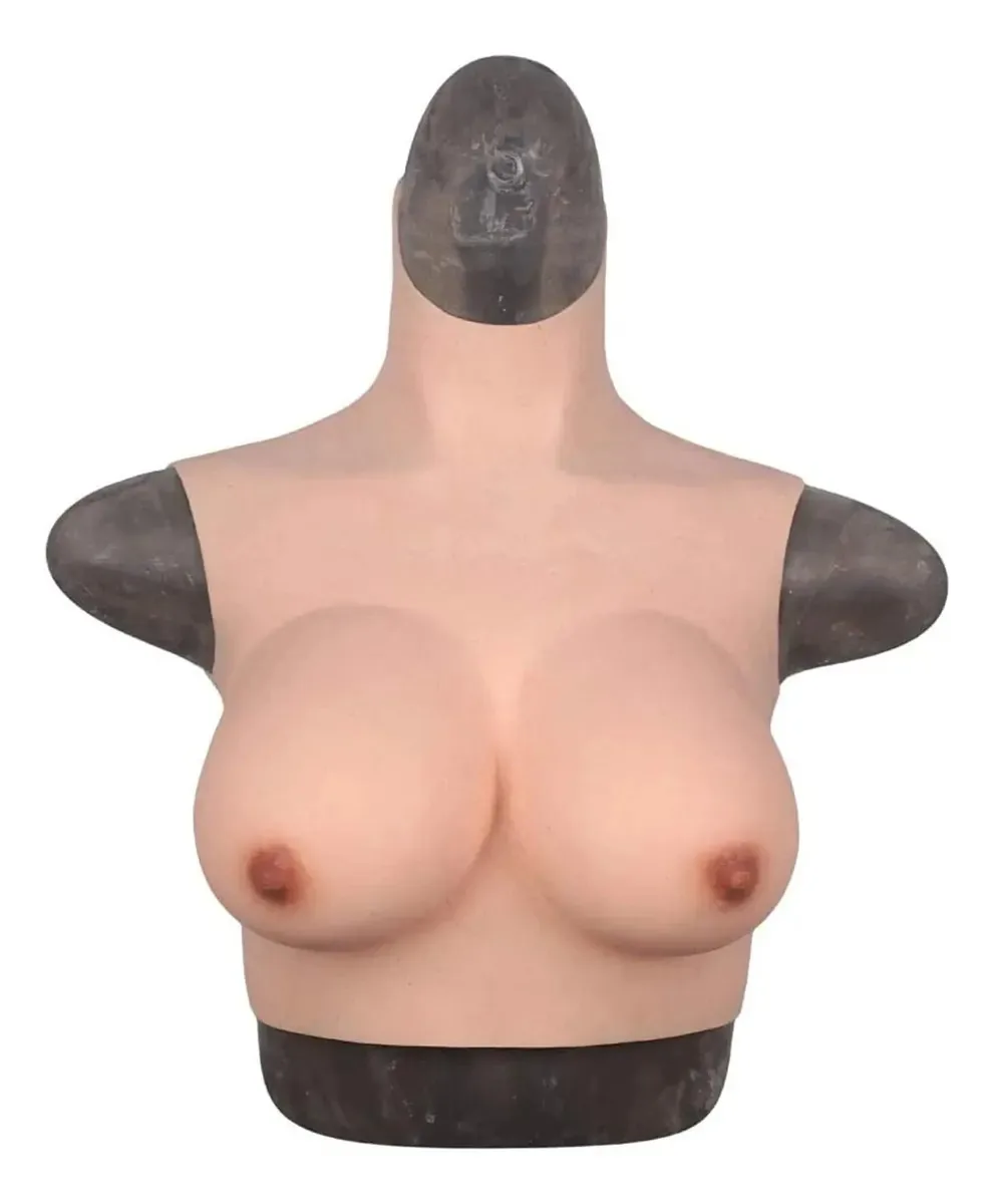Baú de silicone MiuGWP com gola redonda e seios falsos para mastectomia, transgênero, cosplay de travestis