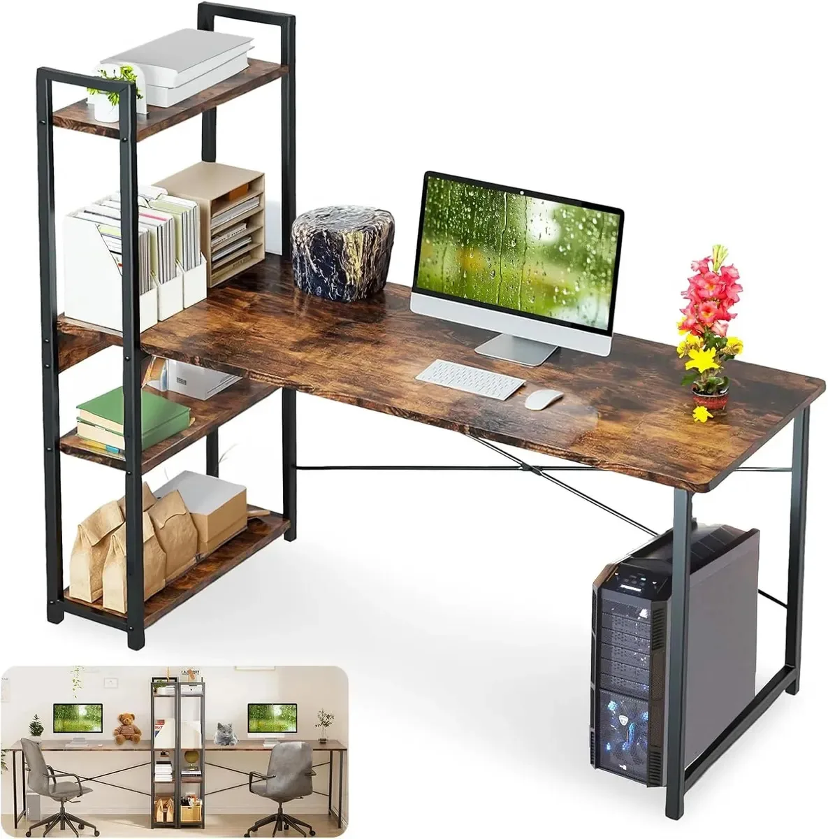 Desktop Gamer com estantes para computador