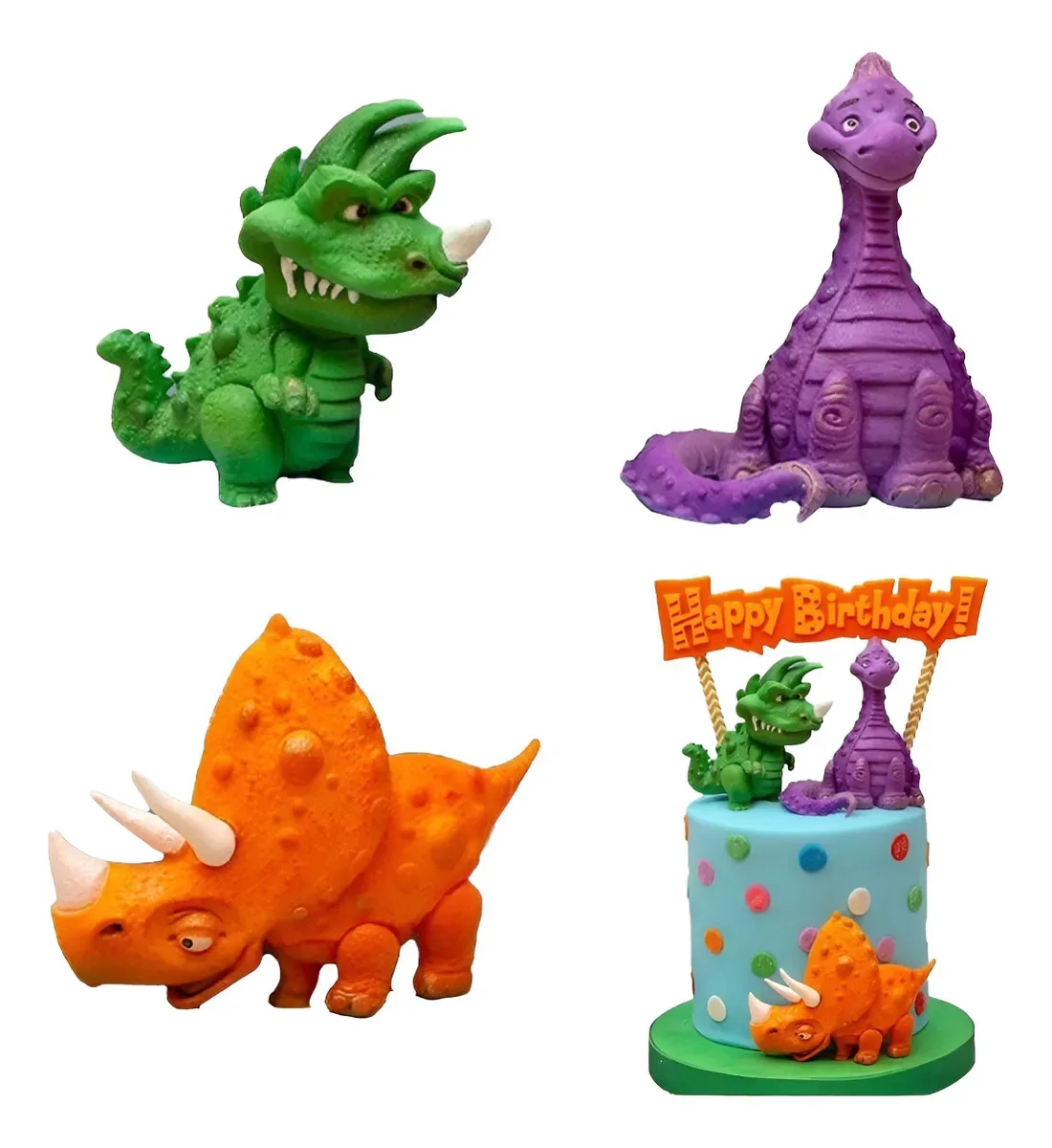 Molde De Silicone Dinossauros 3 Para Confeitaria E Biscuit