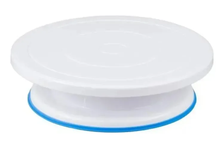 Base giratória para bolos, placa de decoração de pastelaria branca