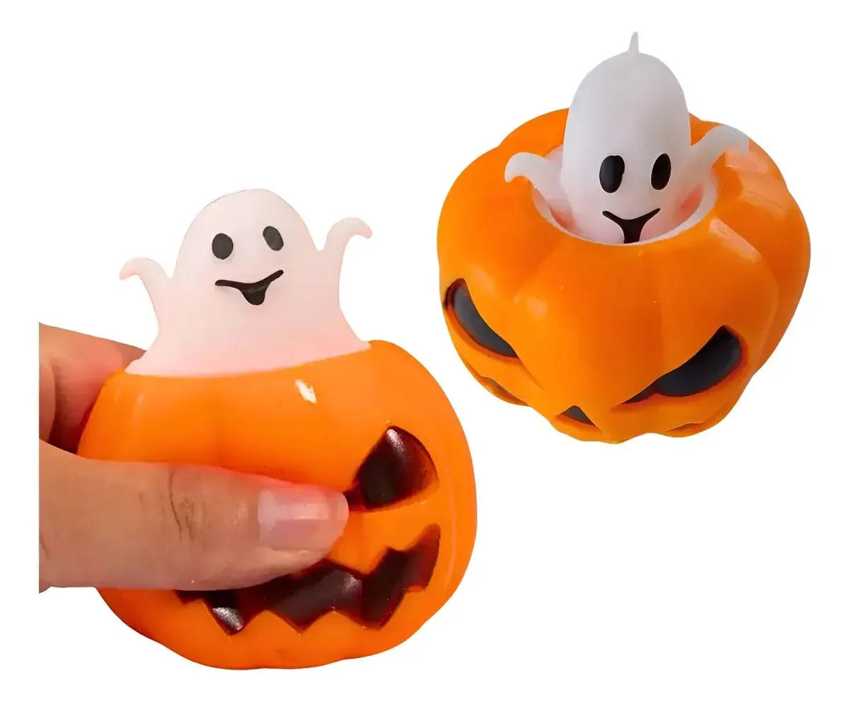 Abóbora Squishy Halloween Orange Ghost