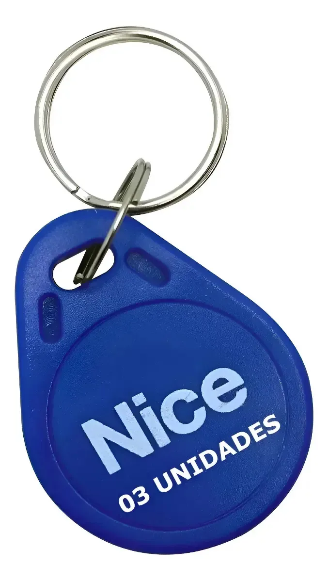 Kit 3 Tags De Proximidade Nice Acesso Controle Portão 125khz Azul
