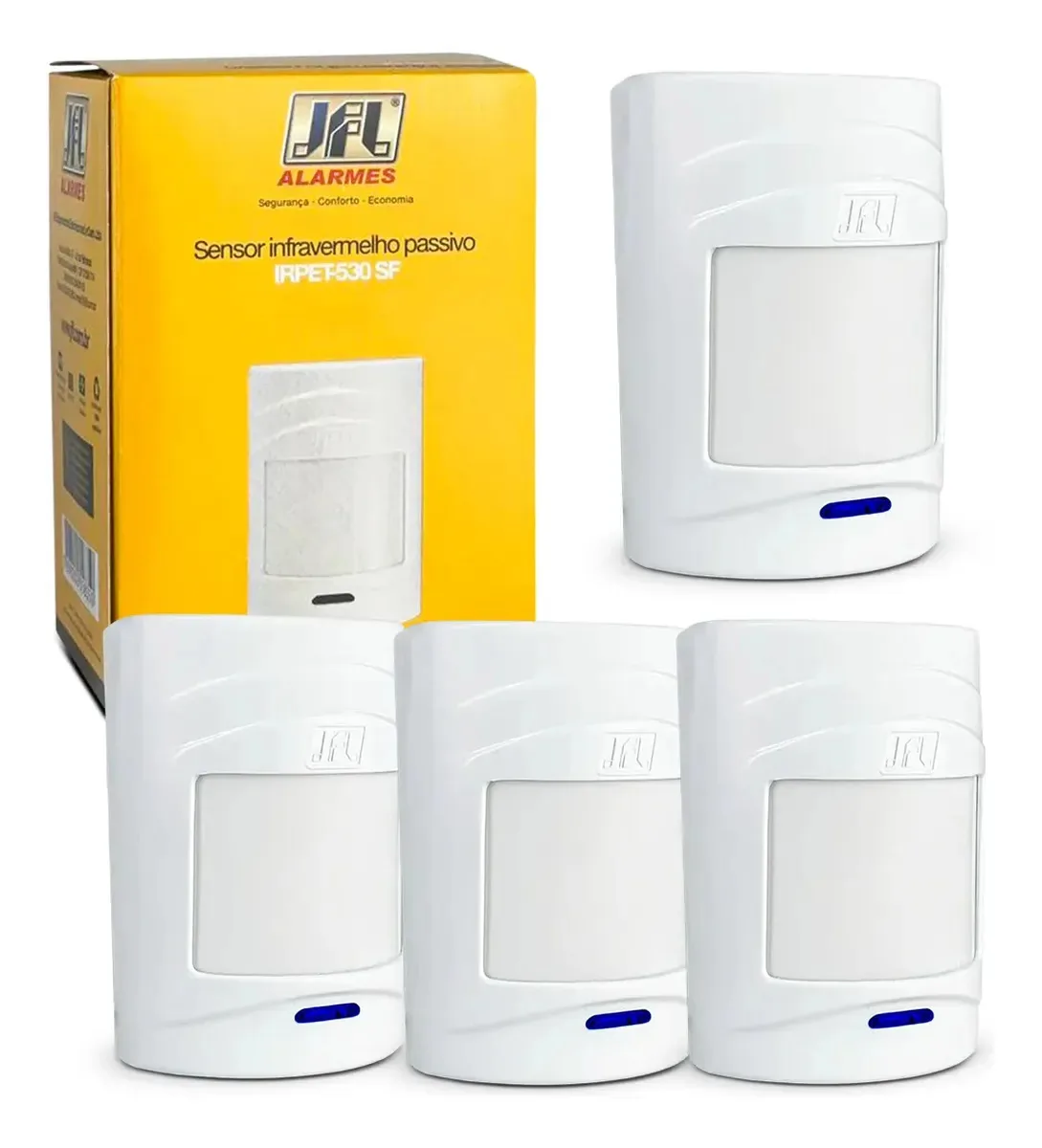 Kit 4 Sensores Sem Fio Longo Alcance Jfl Pet 20kg 530sf Jfl Branco