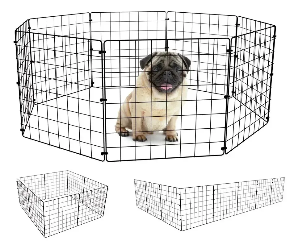 Cercadinho Móvel Pet 8 Telas Aramadas 40x40 Cachorro Viagem Cor Branco