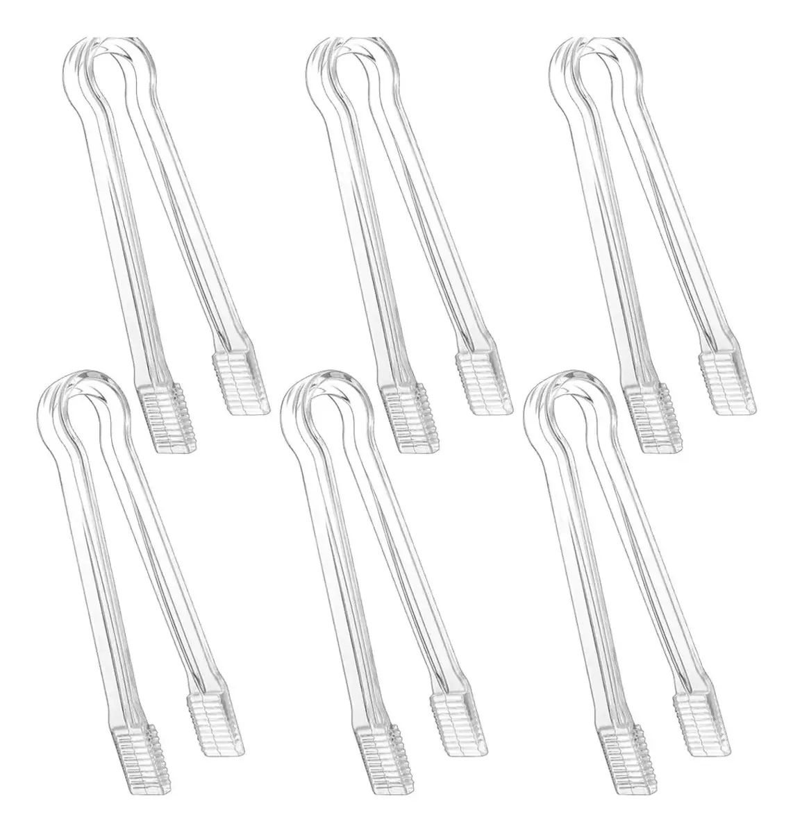 Pinças de cozinha transparentes, 6 pinças descartáveis Pl