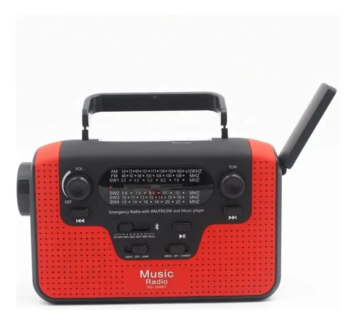 Rádio de emergência Ncrd 2200mAh, hora de rádio NOAA, rádio am/fm/sw/wb, rádio solar portátil, rádio de manivela com lanterna, lâmpada de leitura e carregador de celular, alarme para casa e casa