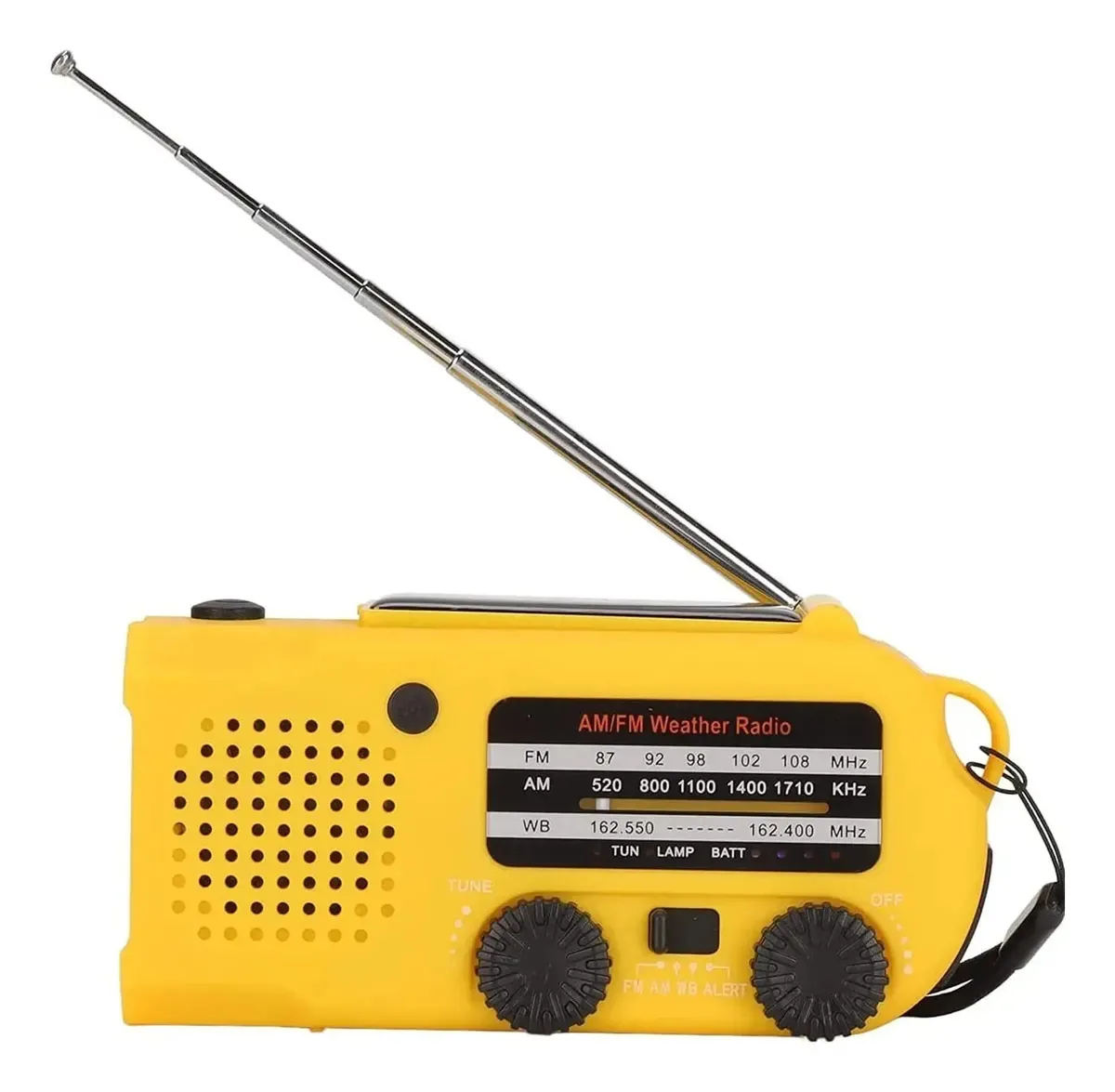 Rádio de emergência Dulasp, rádio meteorológico Noaa Solar Crank, rádio portátil com AM/FM/WB, carregador de celular com banco de energia de 5000 mAh, alarme SOS (tamanho: 1)