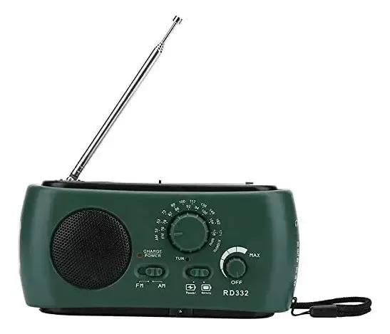 Rádio portátil Gienex Am Fm Emergency Solar Energy Crank Radio Am Fm Sw Radio Rádio de emergência com lanterna LED e carregador de telefone de emergência