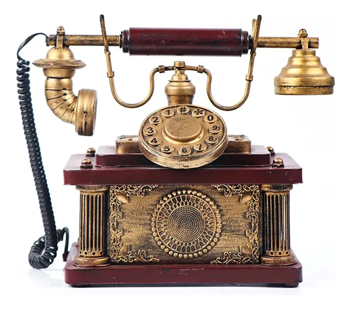 Enfeites decorativos de telefone Uwerebfm, estilo europeu para decoração de casa, telefone antigo vintage, telefone artístico, telefone fixo retrô para casa e escritório.