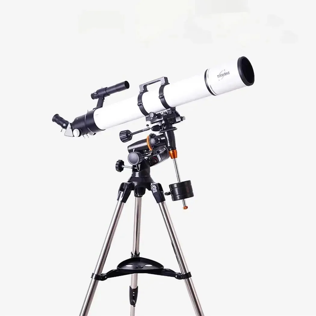 Distância focal de 900 mm, telescópio, telescópio refrator, telescópios de viagem portáteis ajustáveis para astronomia, filme verde multicamada com montagem equatorial, pequena surpresa