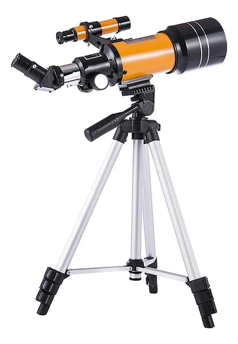 Telescópio profissional para adultos, abertura de 70 mm, distância focal de 300 mm, telescópios refratores astronômicos portáteis para crianças e iniciantes, com tripé ajustável, 2 oculares, suporte