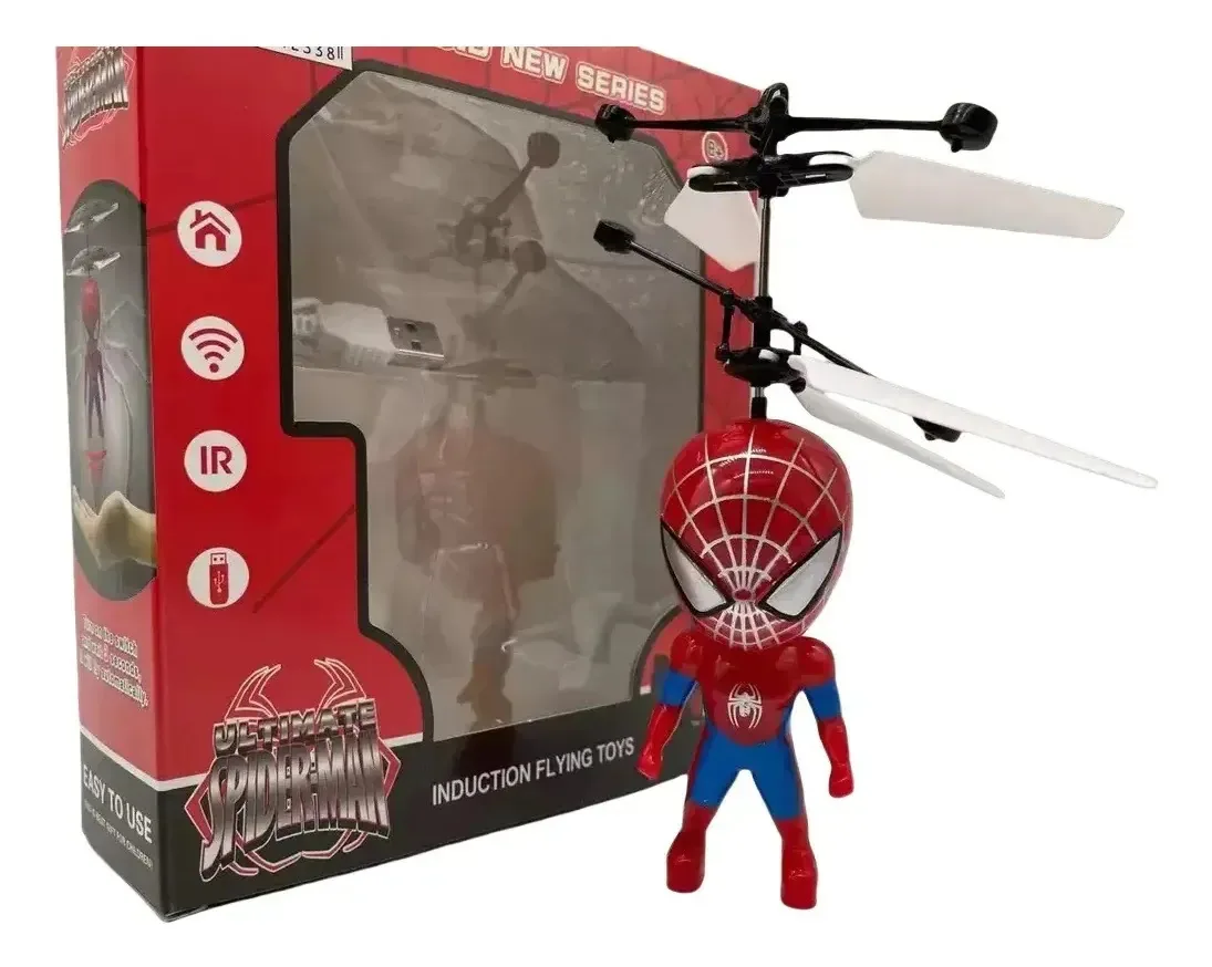 Brinquedo voador Spiderman com sensor infravermelho vermelho