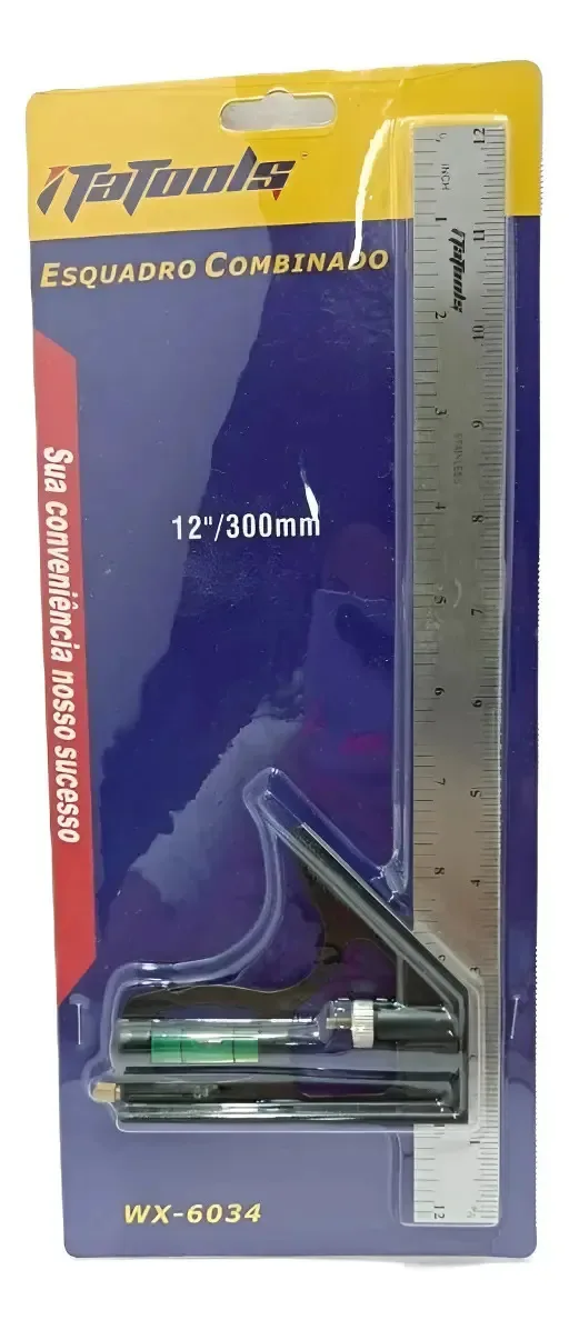 Esquadro Combinado 12´´/300mm Preto/prateado