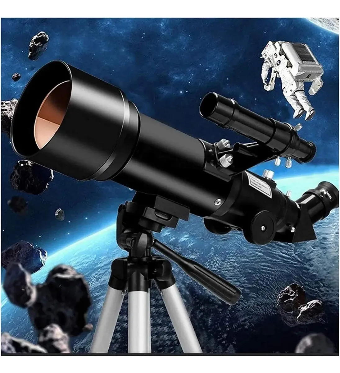 Telescópio astronômico de nível básico Yaosher, telescópios para iniciantes em astronomia, telescópio para crianças, telescópio refrator de 400 mm com abertura de 70 mm, o