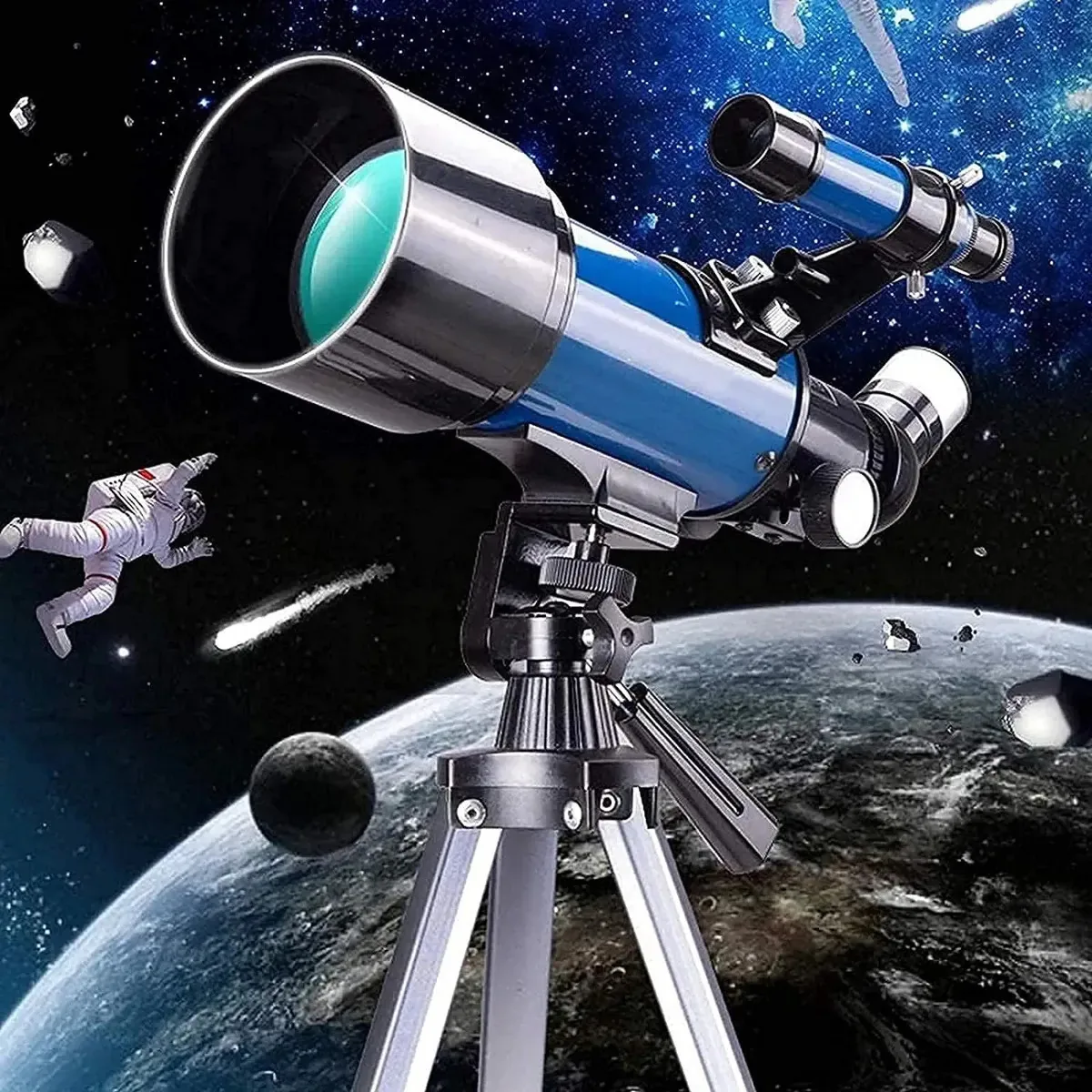 Telescópios Yaosher Telescópio astronômico de 70 mm, abertura de 400 mm, refrator para crianças, adultos e iniciantes, telescópio de viagem portátil
