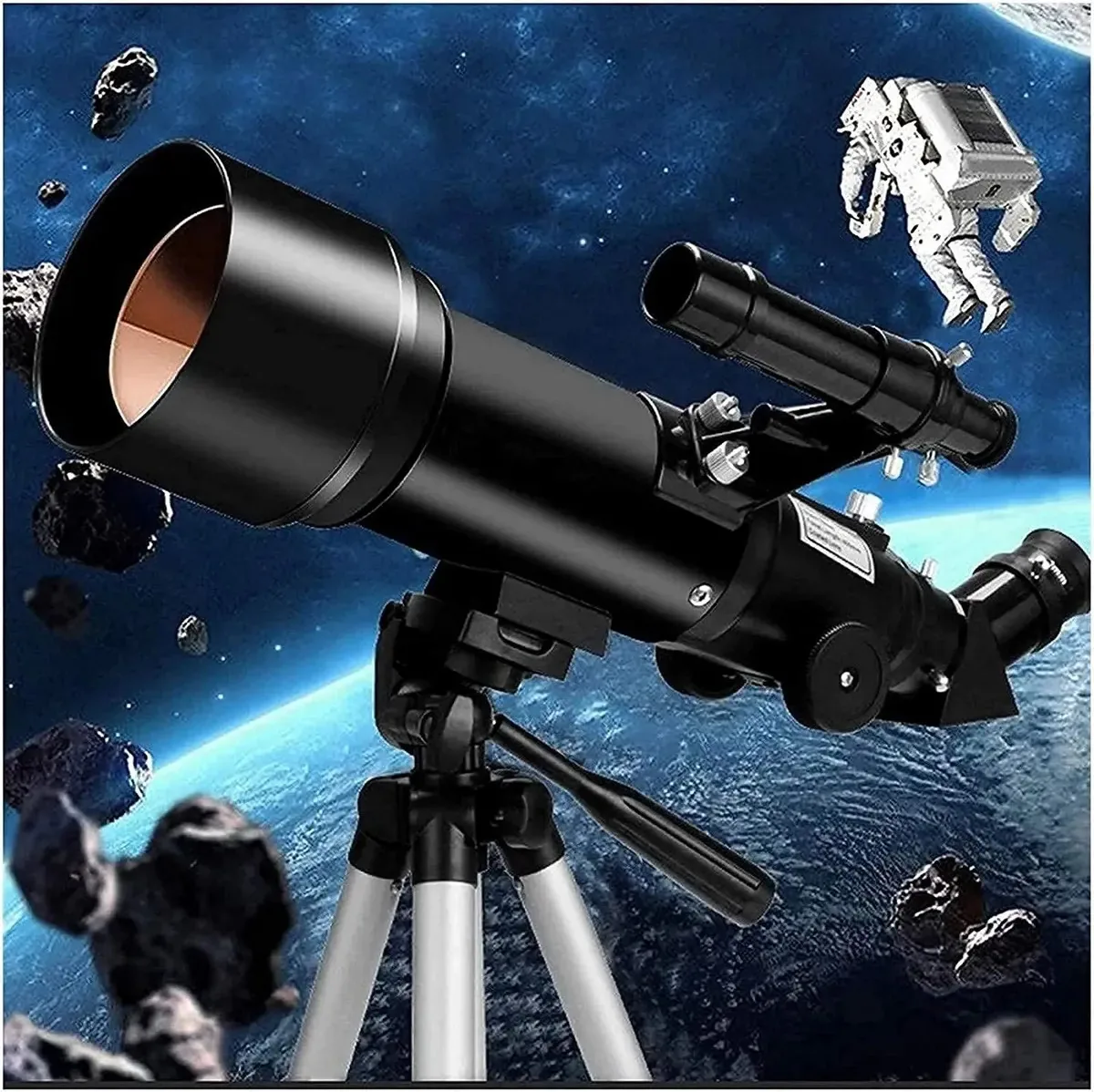 Telescópio astronômico de nível básico Yaosher, telescópios para iniciantes em astronomia, telescópio para crianças, telescópio refrator com abertura de 70 mm e 400 mm