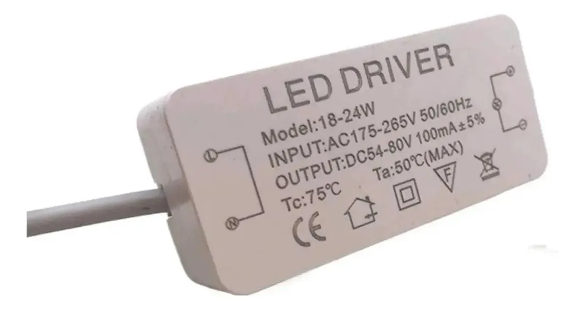 Controlador LED Epedic Fonte de alimentação de corrente constante Lâmpada de tela plana Controlador de lastro Transformador Retificador 38w48w88w (cor: 18 24w Plug macho)