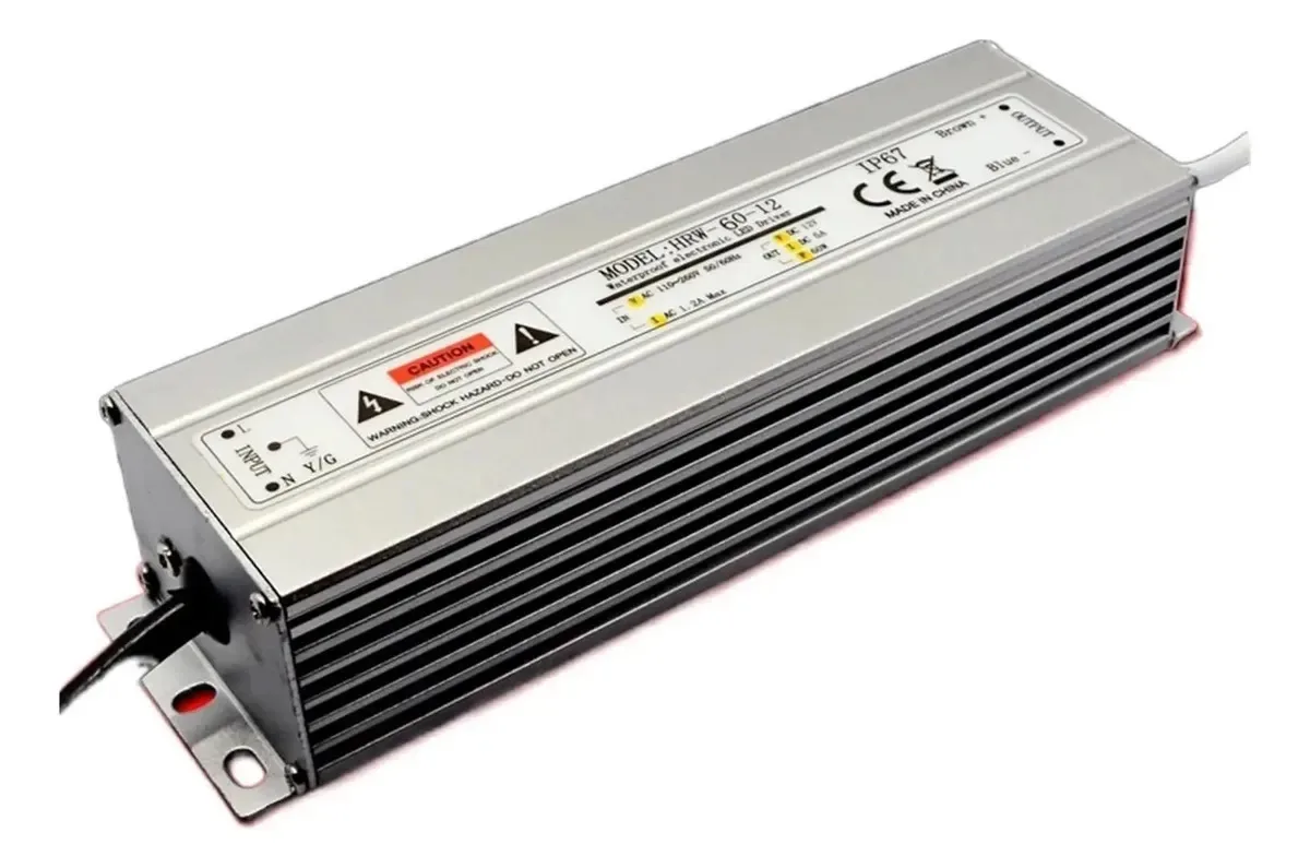 Yiogeqkwg 24v60w à prova de chuva, à prova de umidade, à prova de explosão, à prova de explosão, interruptor de LED, fonte de alimentação impermeável de tensão constante de 24V