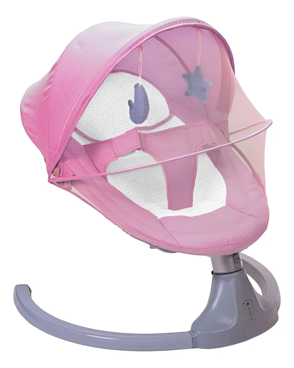 Cadeira de balanço para bebês sem fio Safebaby Bluetooth rosa
