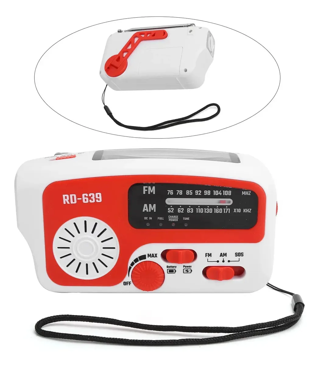 Rádio solar Yunir, rádio movido a energia solar com lanterna LED que suporta a função de rádio Fm/Am