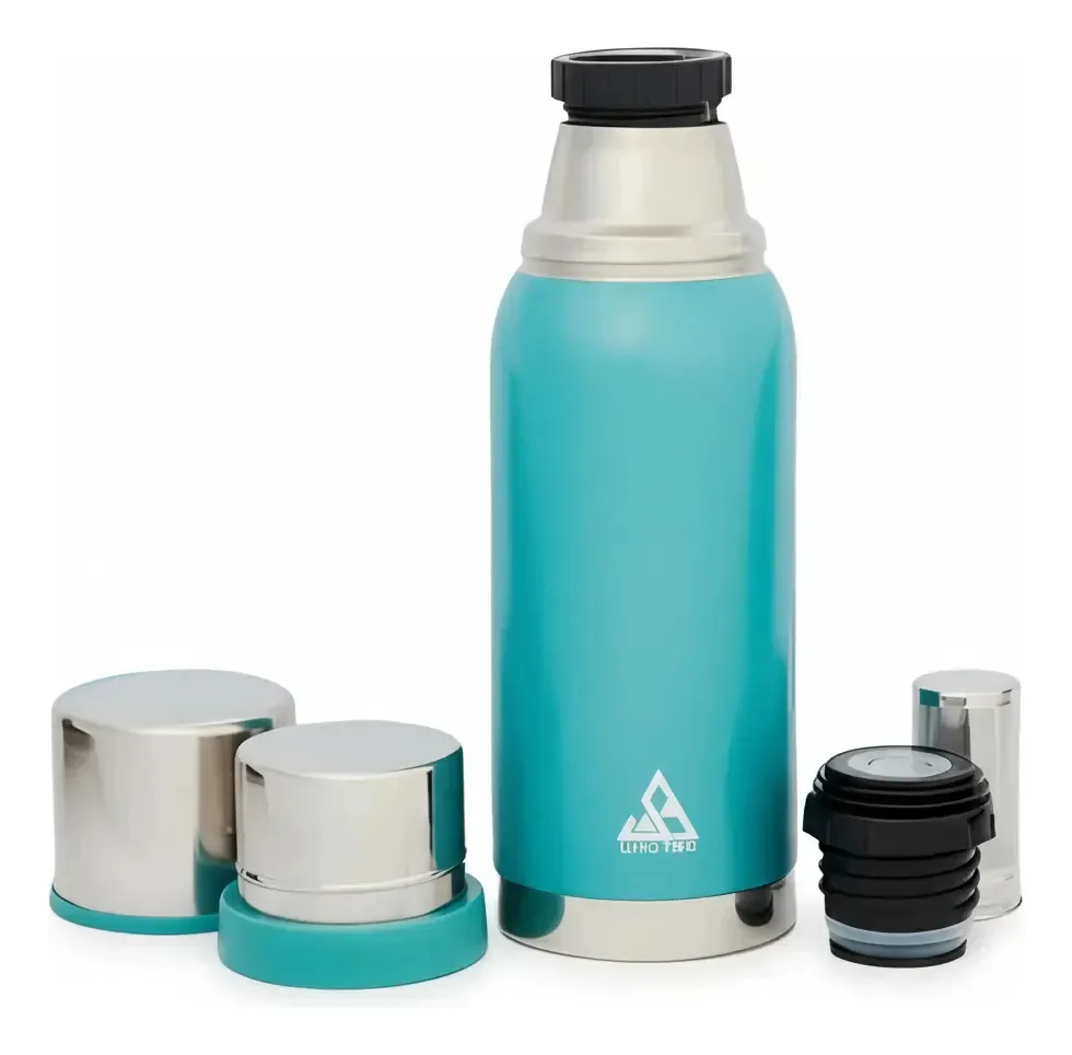 Lhotse Thermo, Outdoor, 1 litro, aço, 2 pontas e 1 filtro. Cor Celeste