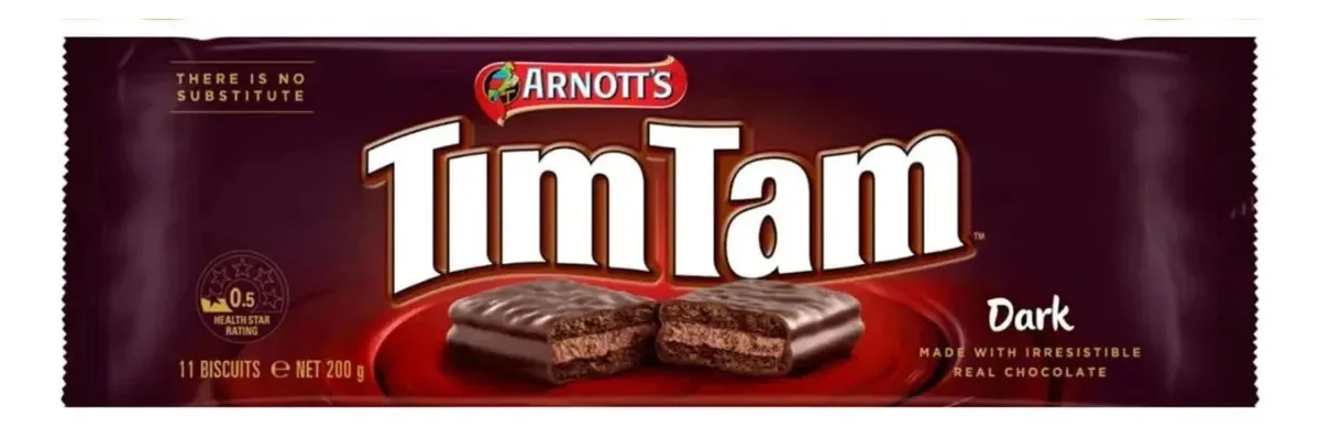 Biscoitos Dark Chocolate Tim Tam Arnotts Amargo Creme 163g