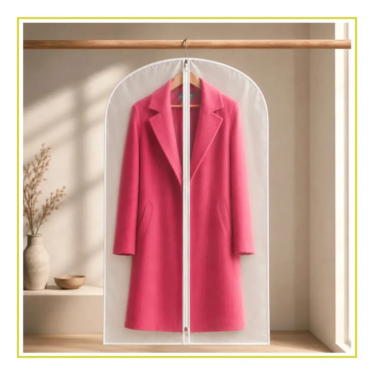 Capa para roupas, vestidos, ternos, 140x60, fecho impermeável, branco