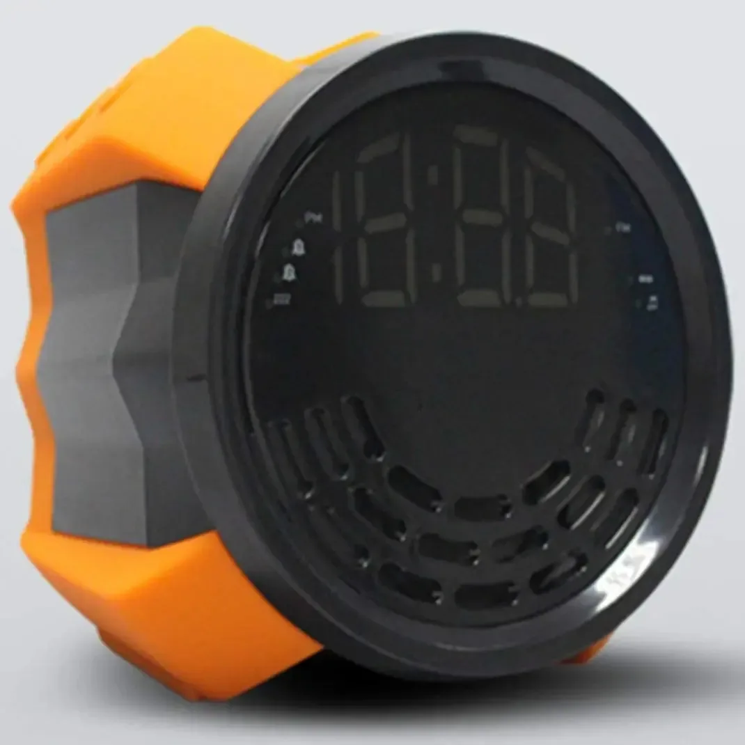 Rádio-despertador silted, mesa de cabeceira com rádio FM, despertador eletrônico digital brilhante, LED para carregar seu telefone, despertador, rádio, relógio digital, laranja (laranja)