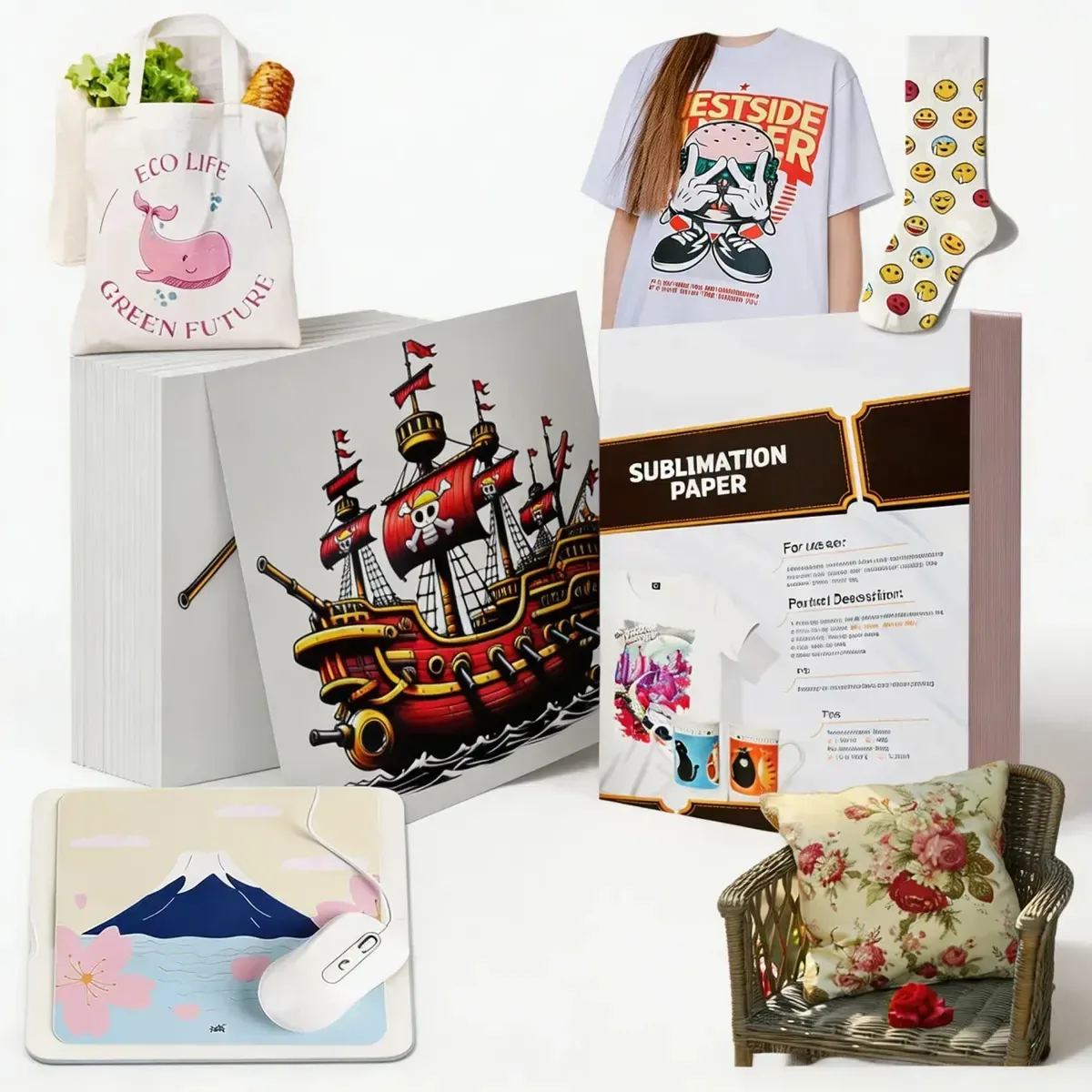 120 Fls Papel Sublimação A4 Caneca E Camisetas 120g