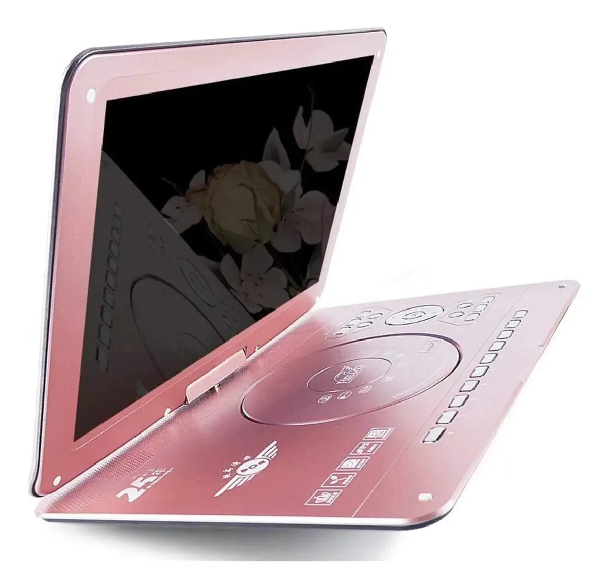 Leitor de DVD portátil Chang de 22 polegadas, com tela giratória HD ultrafina, controle remoto de 18 polegadas e bolsa de viagem incluída, rosa