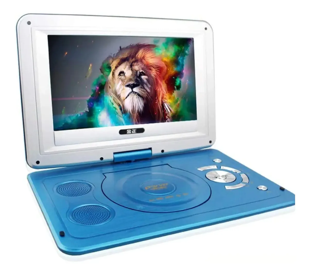 Leitor de DVD portátil Chang de 14 polegadas, tela giratória digital HD para casa, Smart EVD TV, DVD player, cartão TF e reprodução de áudio e vídeo USB, azul