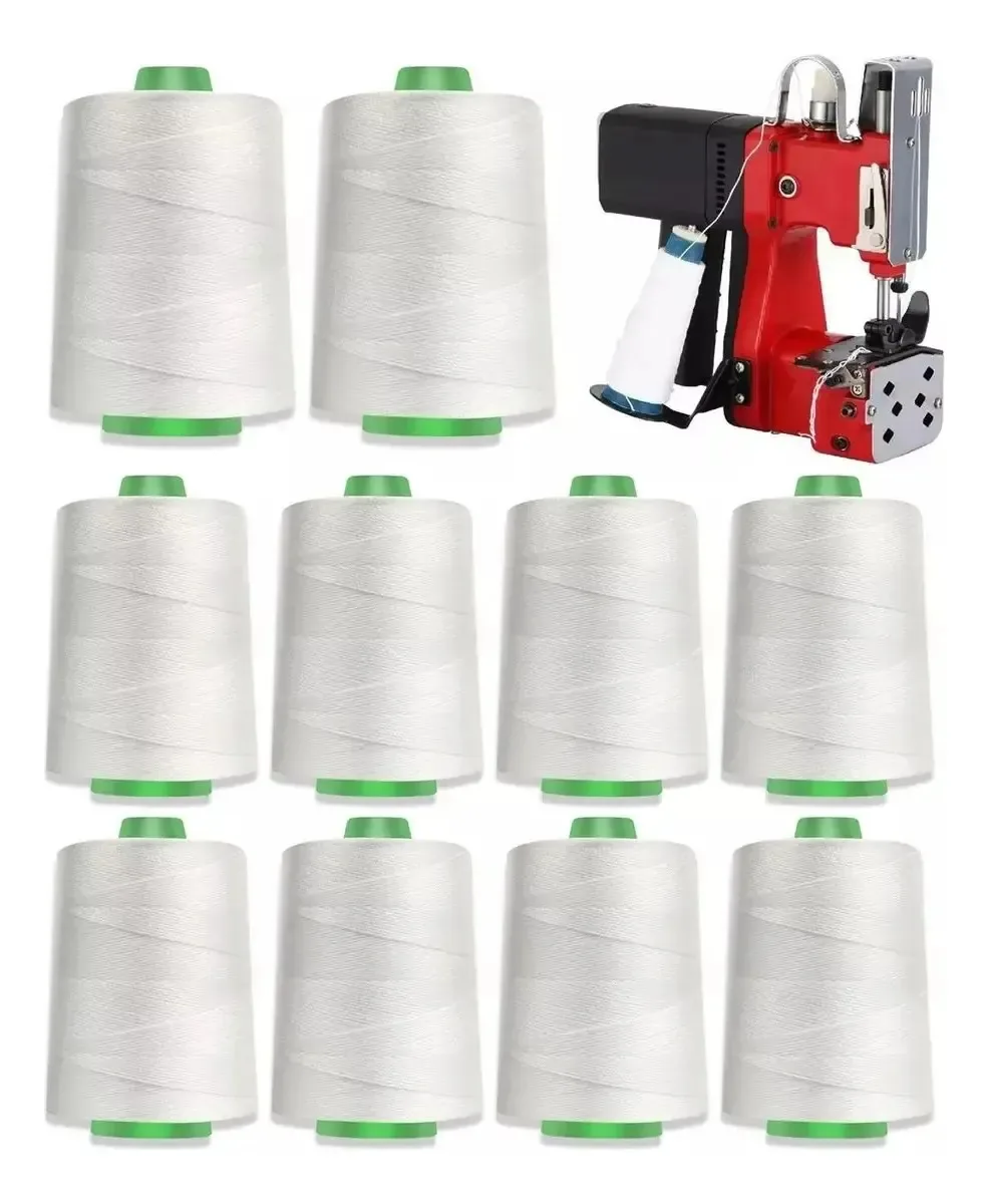 Pacote de 10 linhas de costura para sacos brancos
