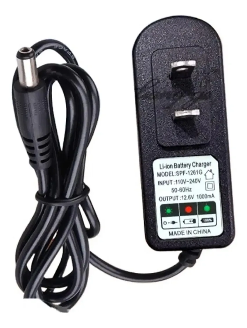 Carregador de bateria de lítio Yvdsznmq 12.6v1a, furadeira elétrica de carbono, carregador de bateria, carregador inteligente de polímero de 3 cordas
