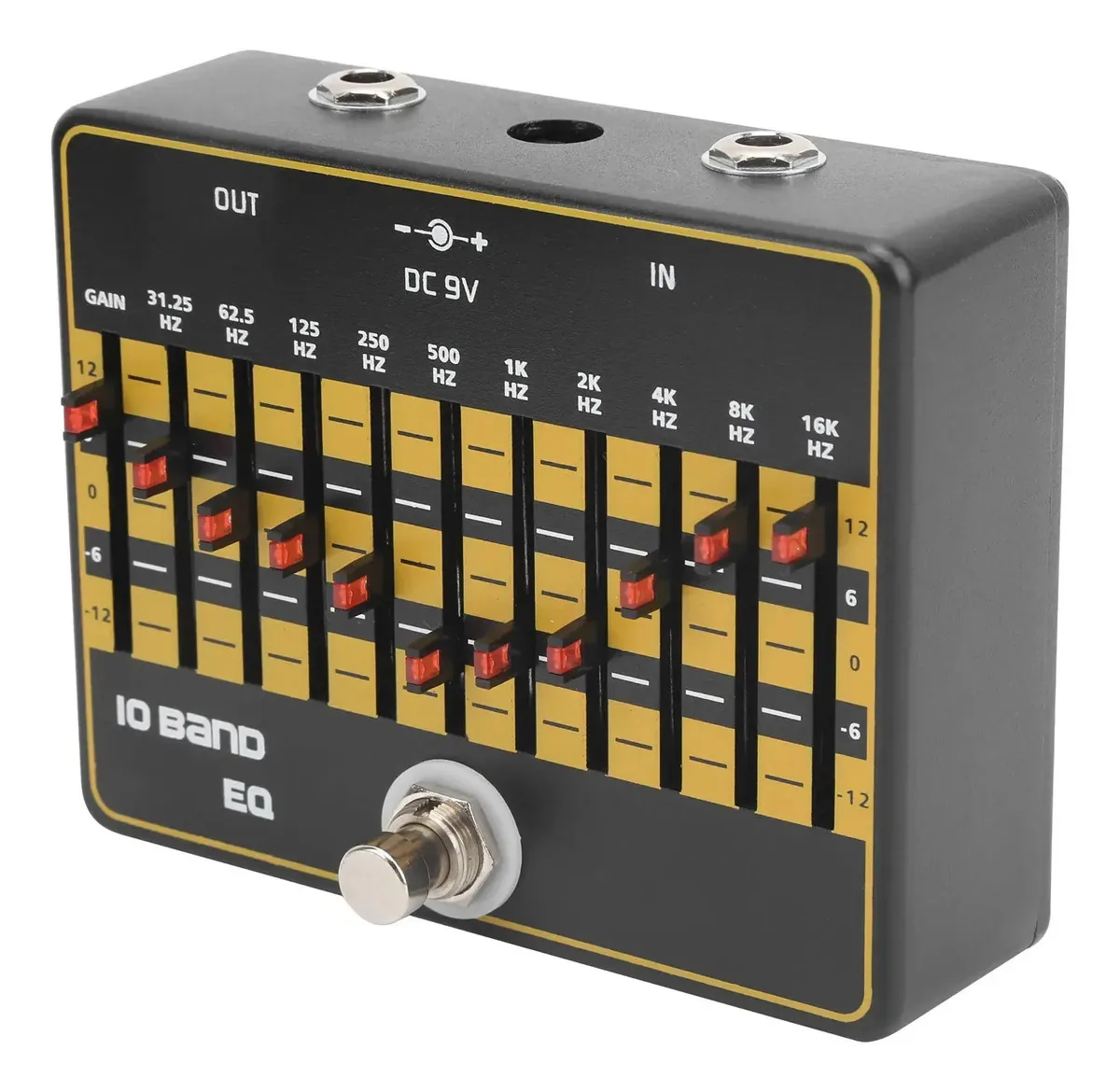 Pedal de efeitos, equalizador de 10 bandas O equalizador é um equalizador de som harmônico silencioso para guitarra elétrica