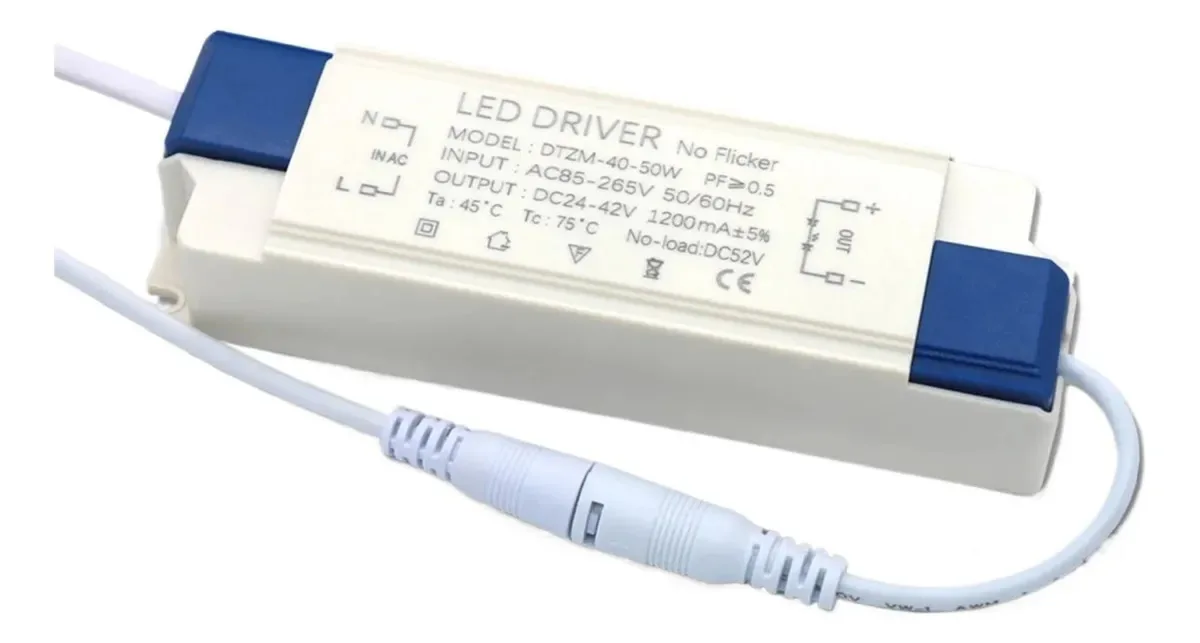 Controlador LED Kdnhvrqy 40-50w 1200mA Ac 110v 220v Para DC 24V 36v 42v Painel de iluminação Luz de teto Adaptador de fonte de alimentação para lâmpada