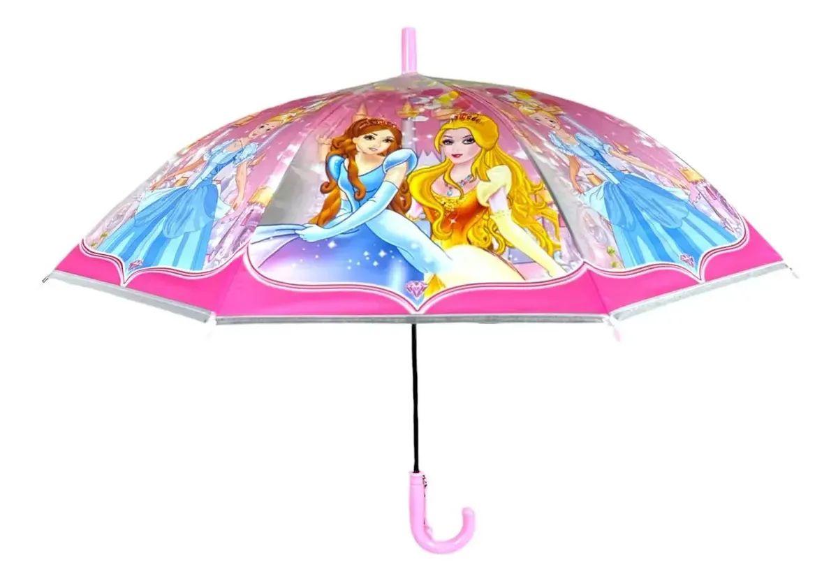 Guarda-chuvas para meninas e meninas de princesas únicas!!! Cor: Rosa