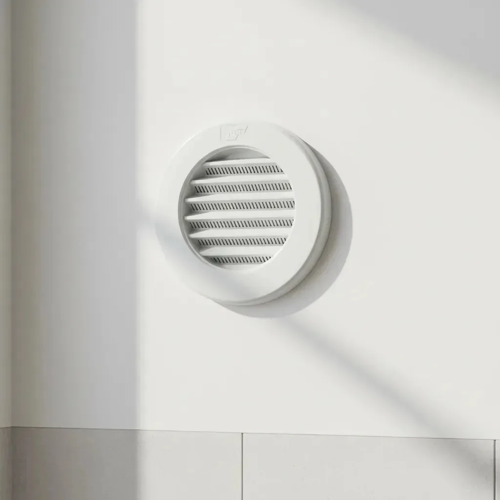 Grelha de ventilação Cipla de 14 cm no total para tubo de 10 cm branca branca