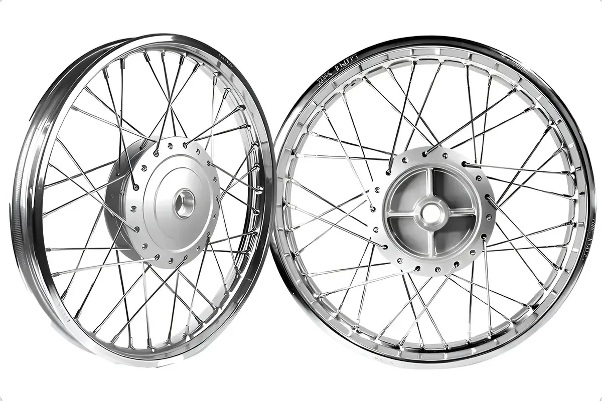 Par Rodas Montadas Biz 100 1998 Até 2005 Raios Cromados 4mm