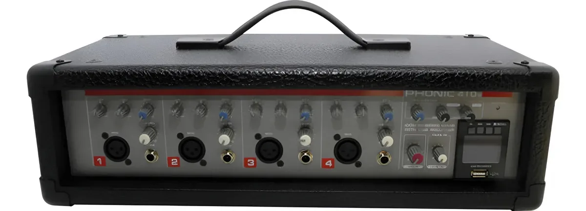 Mesa Som Amplificada 4 Canais Tipo Cabecote 100w Usb Powerpo