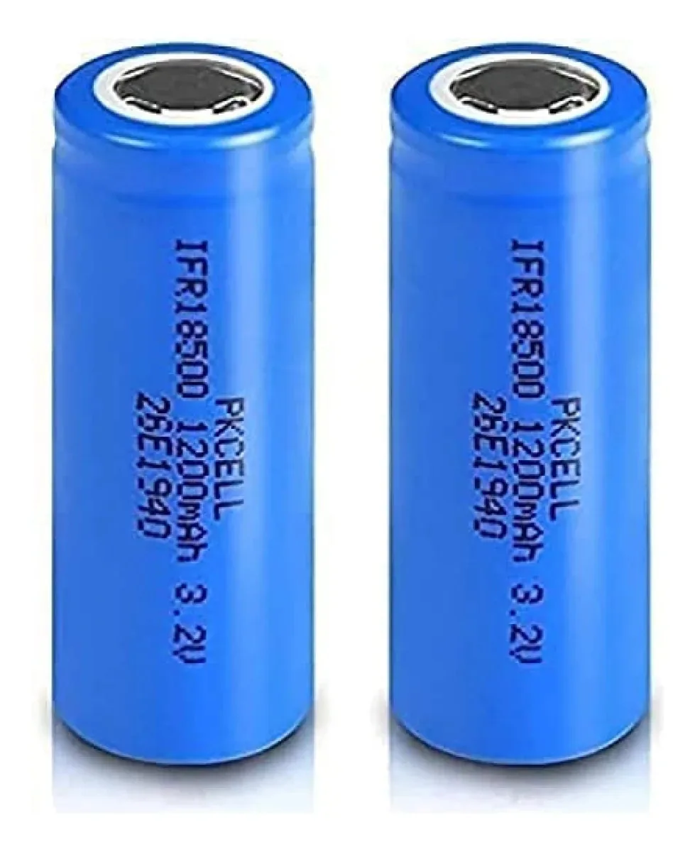 Bateria de lítio Acsons Aa 18500 1200 mAh, tampa de fosfato de lítio Lifepo4 de 3,2 V (pacote com 2)