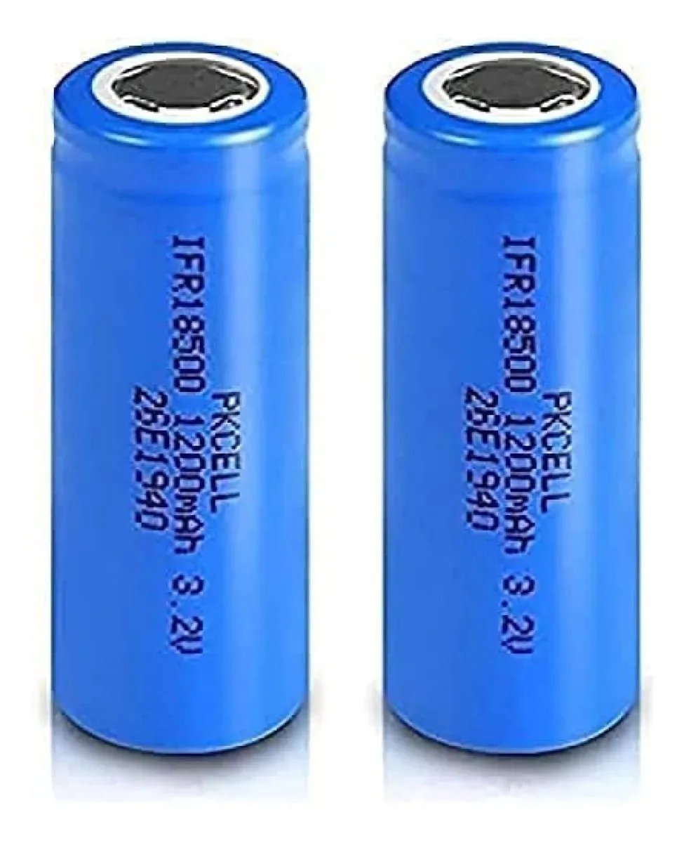 Bateria de lítio Acsons Aa 18500 1200 mAh, tampa de fosfato de lítio Lifepo4 de 3,2 V (pacote com 2)