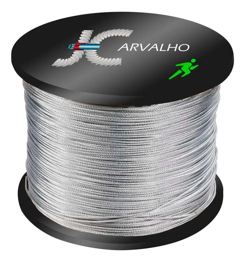 50m Cabo De Aço Galvanizado 7/16 6x19 Af 11mm Flexível