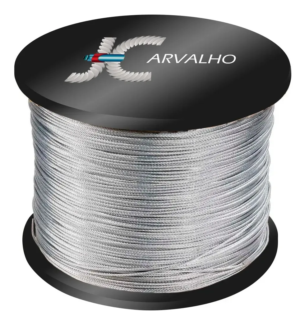 Cabo de Aço 4.8mm Galvanizado 60m com 20 Grampos PVC
