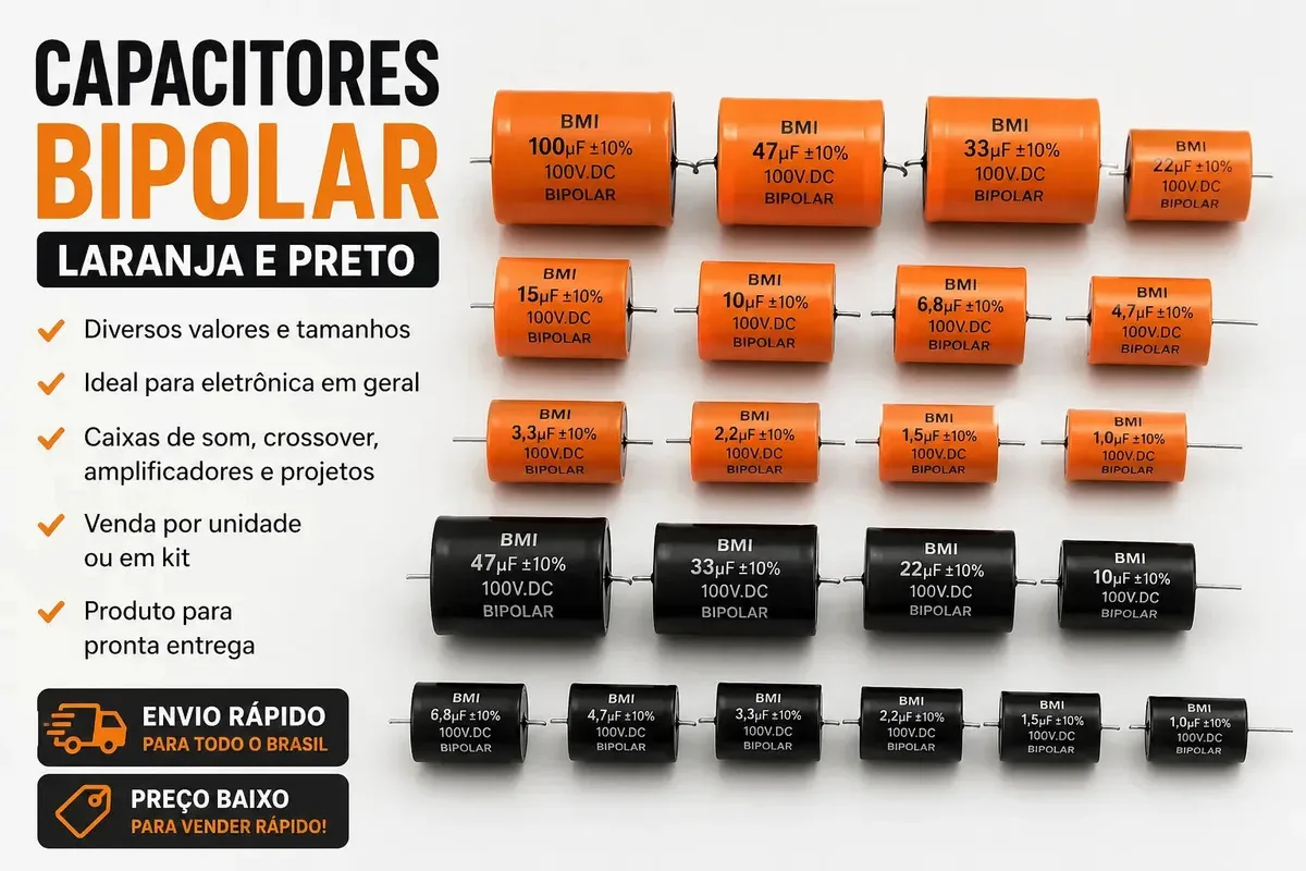 Kit 30 Capacitores Eletrônicos Eletrônica Castro Bipolar 220µF 35V