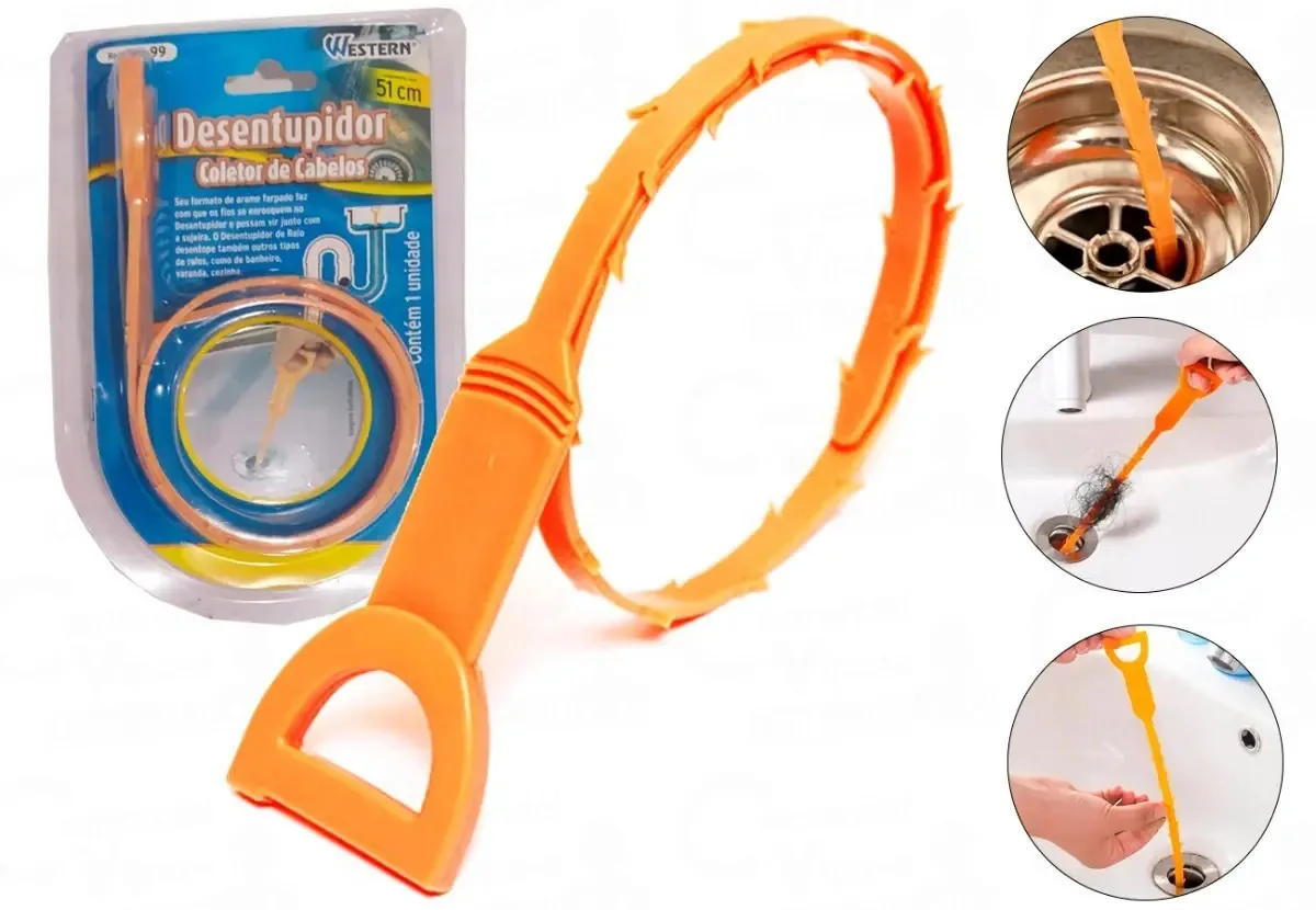 Desentupidor Limpador Pegador De Cabelos Das Pias Ralos Box